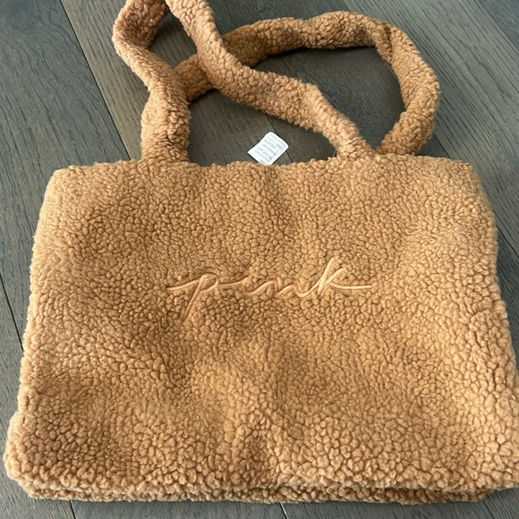 NWT PINK VICTORIA SECRET SHERPA TEDDY BEAR TOTE BAG - Picture 8 of 8